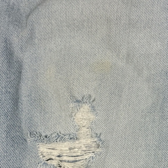 American Eagle Highest Rise Distressed Mom Jean Light Wash Size 10 Long Flawed - Picture 8 of 10